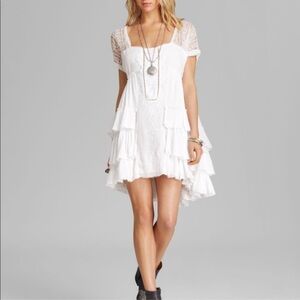 Free People Sunbeams Mini White Lace Flowy Dress Sz M